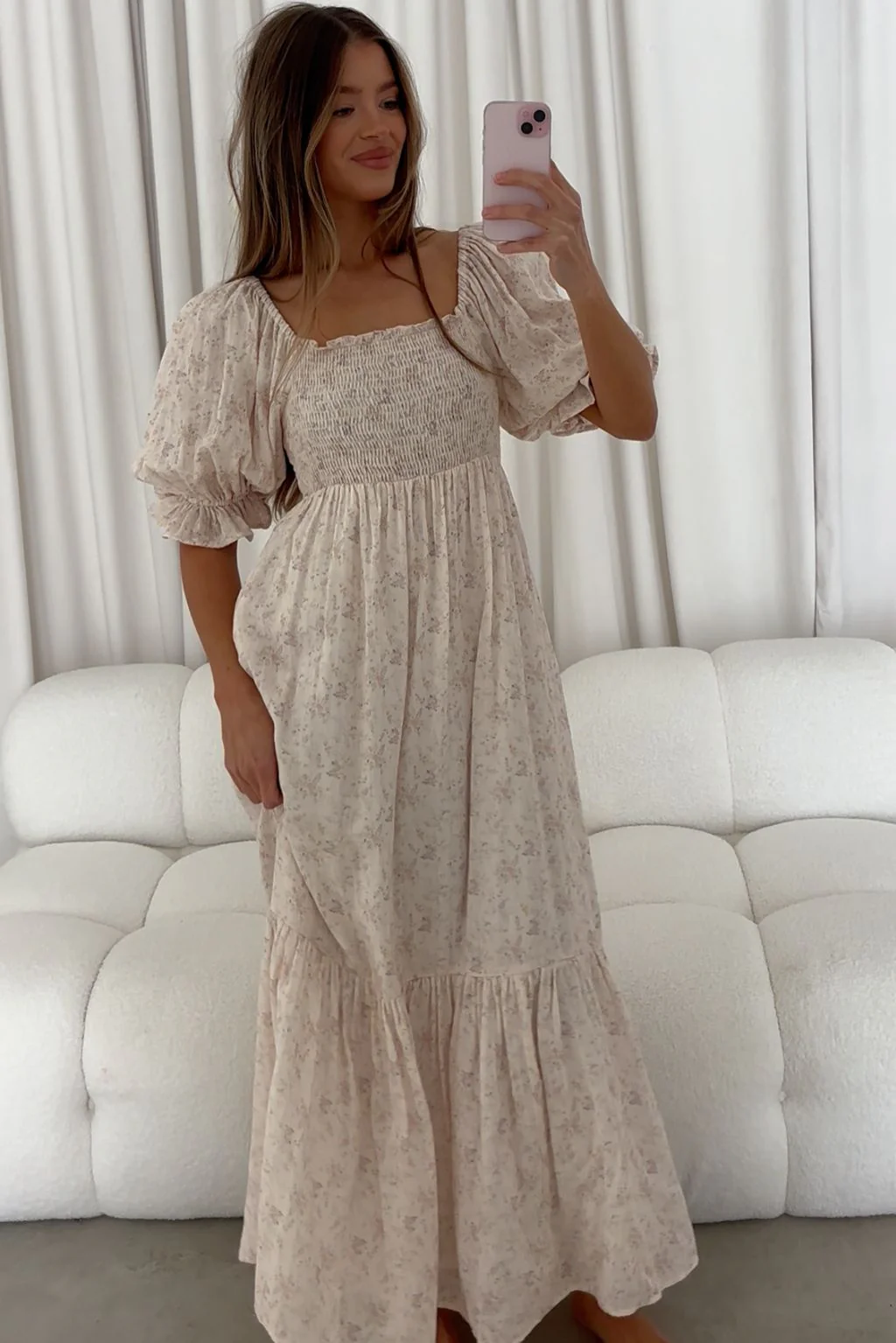 Livvy 100% Cotton Dress in Pink (Fully Lined) - Bump Friendly - Image 15