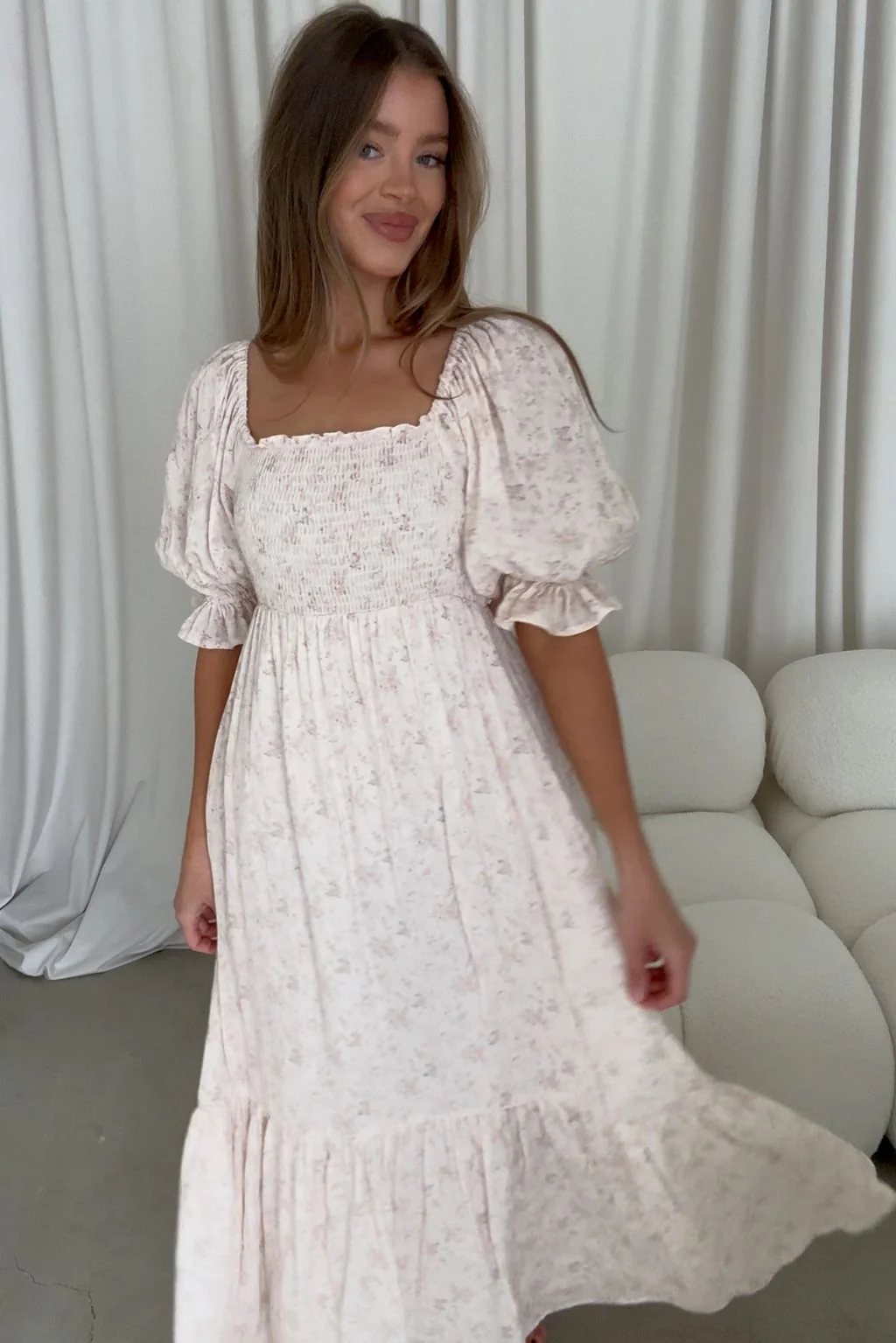 Livvy 100% Cotton Dress in Pink (Fully Lined) - Bump Friendly - Image 3