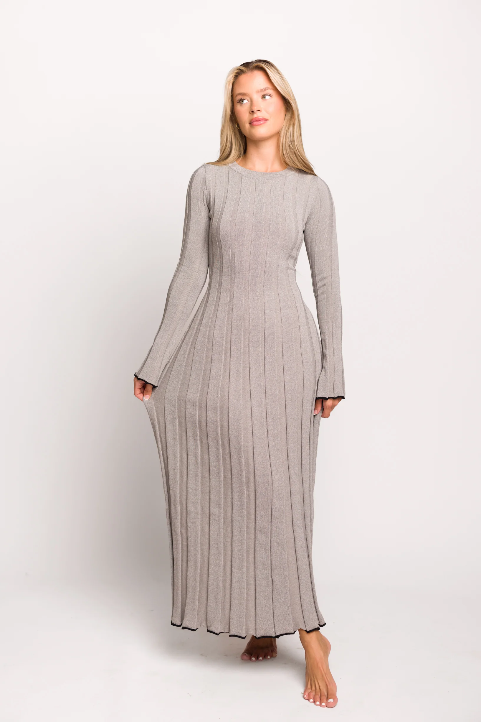 Bentley Dress Heather Gray Black Trim - Image 13