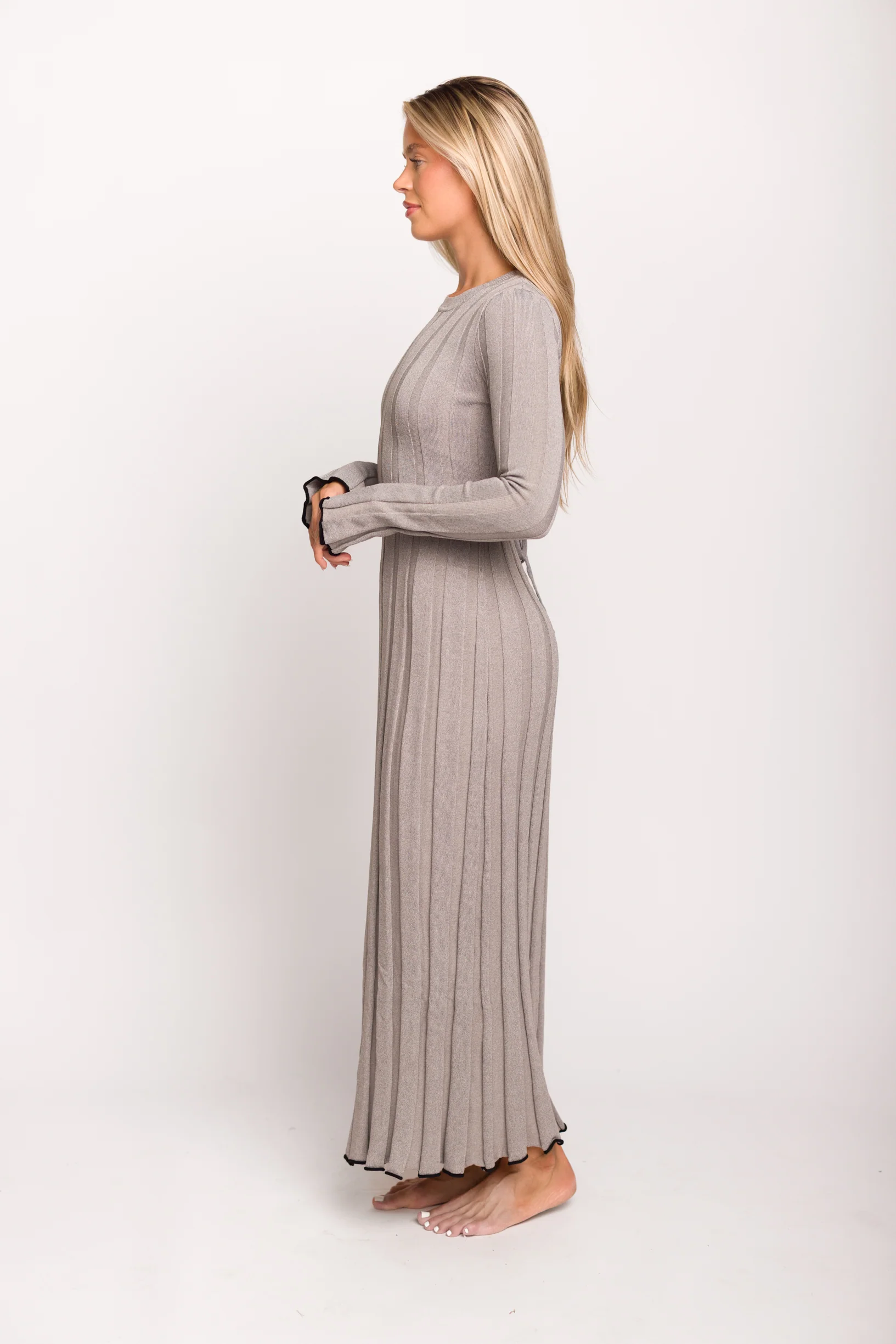 Bentley Dress Heather Gray Black Trim - Image 15