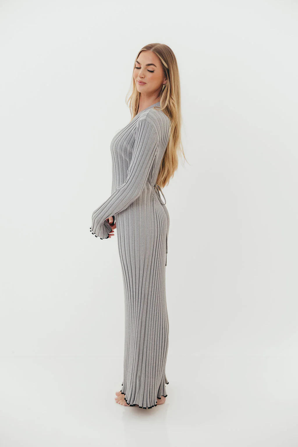 Bentley Dress Heather Gray Black Trim - Image 9