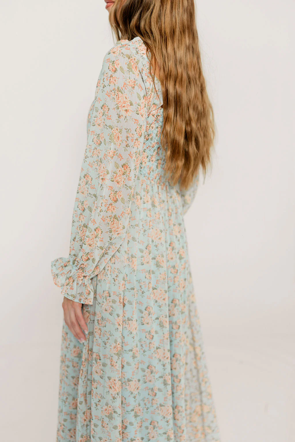 Loretta Maxi Dress in Light Blue Floral - Bump Friendly - Image 9