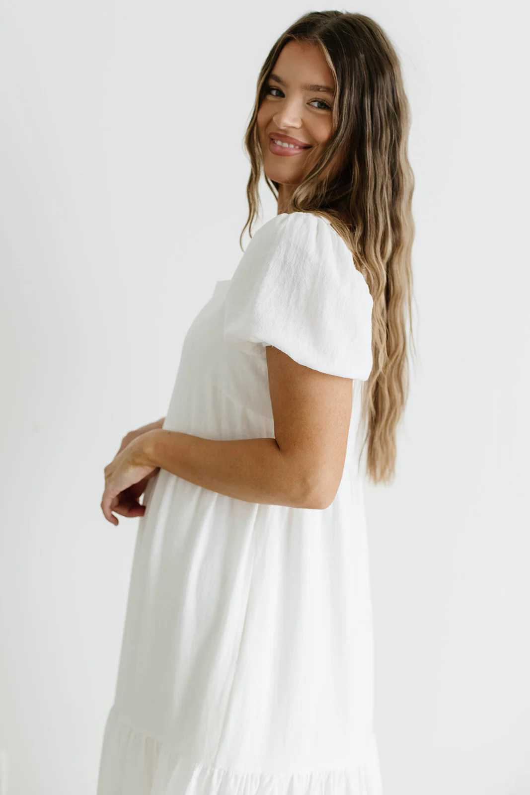 Marlina Midi Dress in Ivory - Image 7