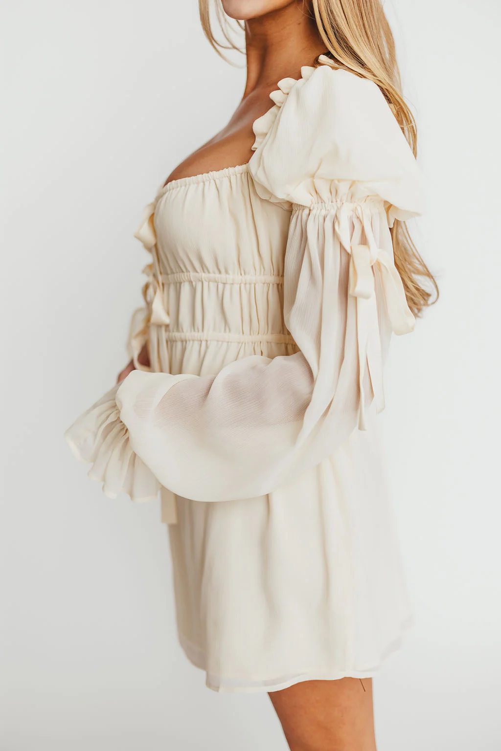 Macbeth Mini Dress in Cream - Image 10
