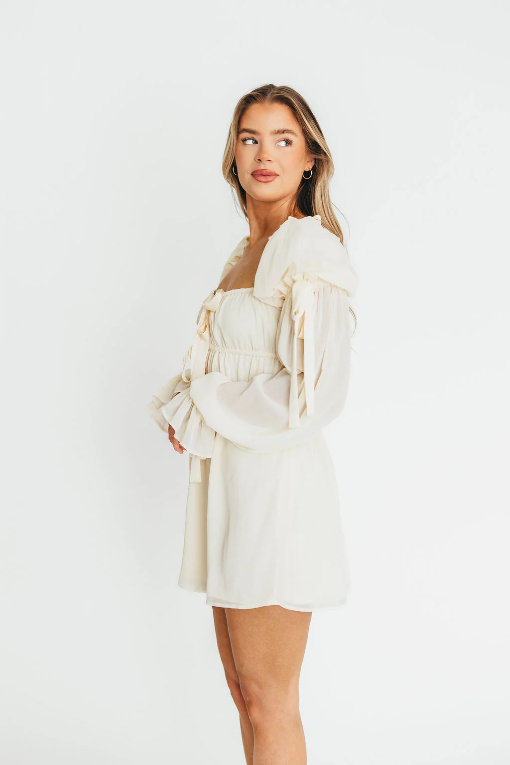 Macbeth Mini Dress in Cream - Image 14