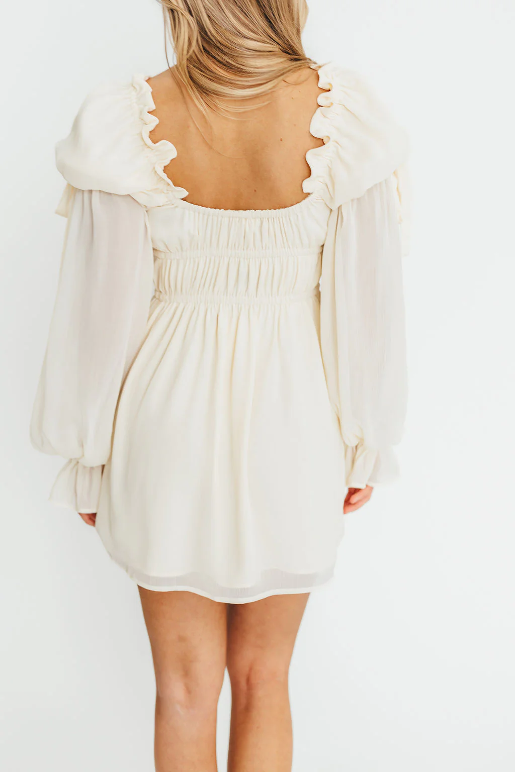 Macbeth Mini Dress in Cream - Image 15