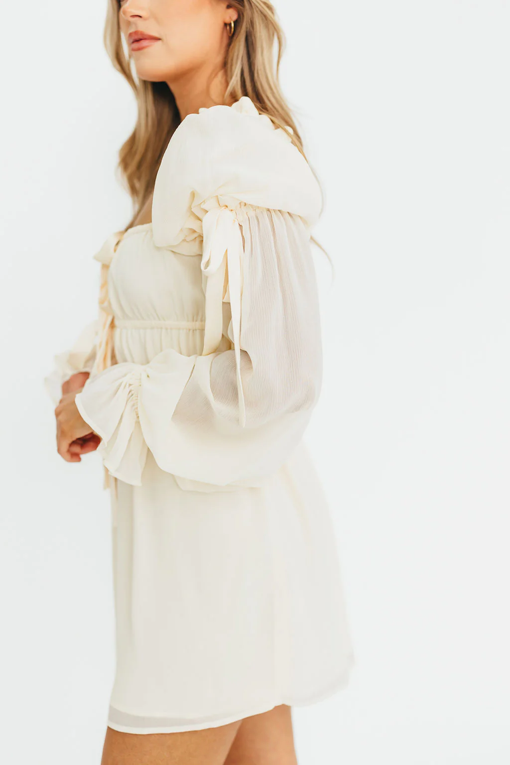 Macbeth Mini Dress in Cream - Image 16