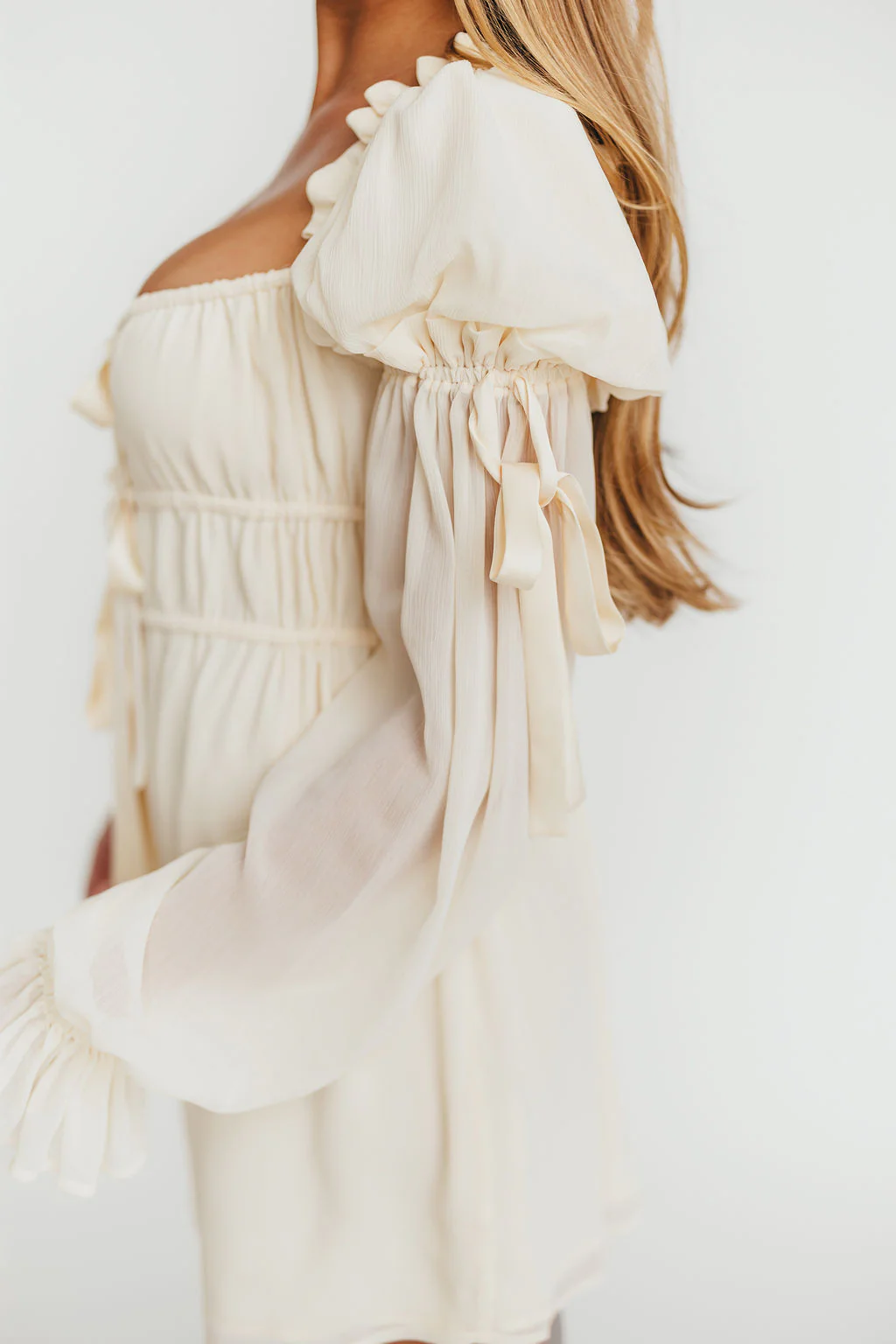Macbeth Mini Dress in Cream - Image 5