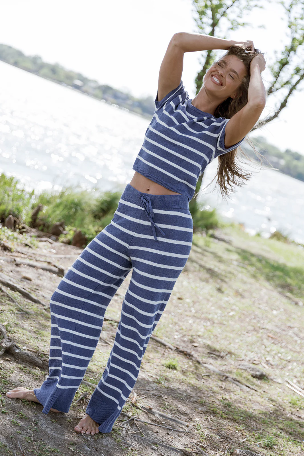 Madi Knit Set in Navy/White - Image 4