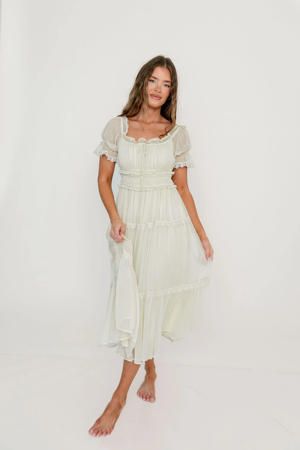 Marla Maxi Dress in Butter Cream - See Selfie Photo for True Color - Image 10