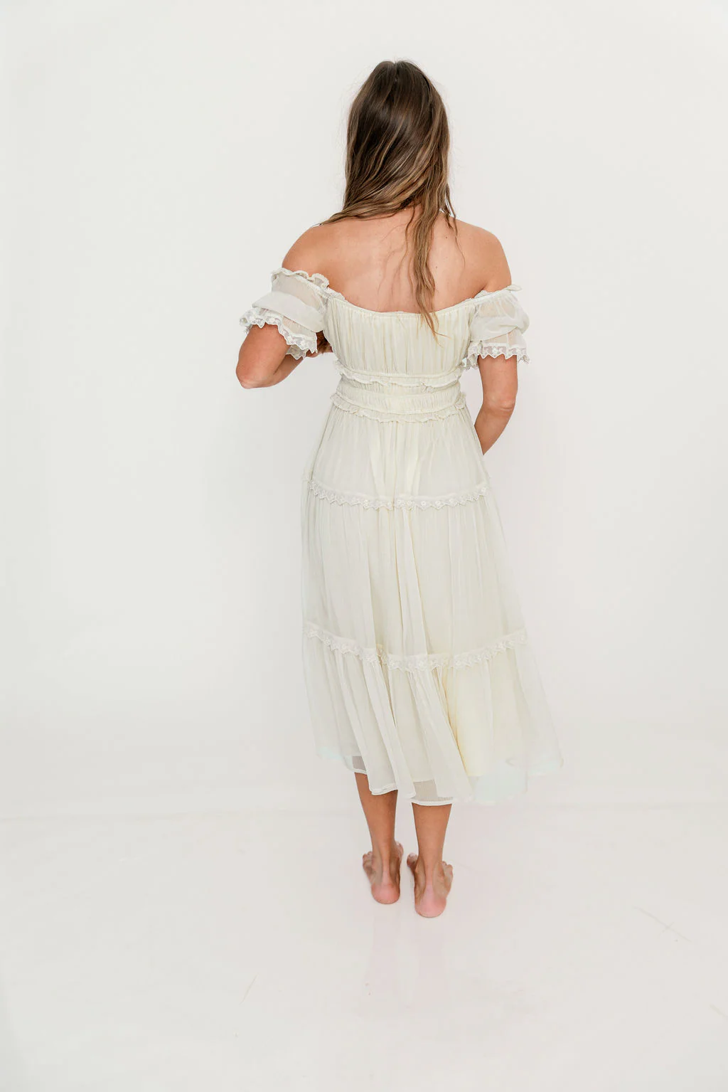 Marla Maxi Dress in Butter Cream - See Selfie Photo for True Color - Image 11