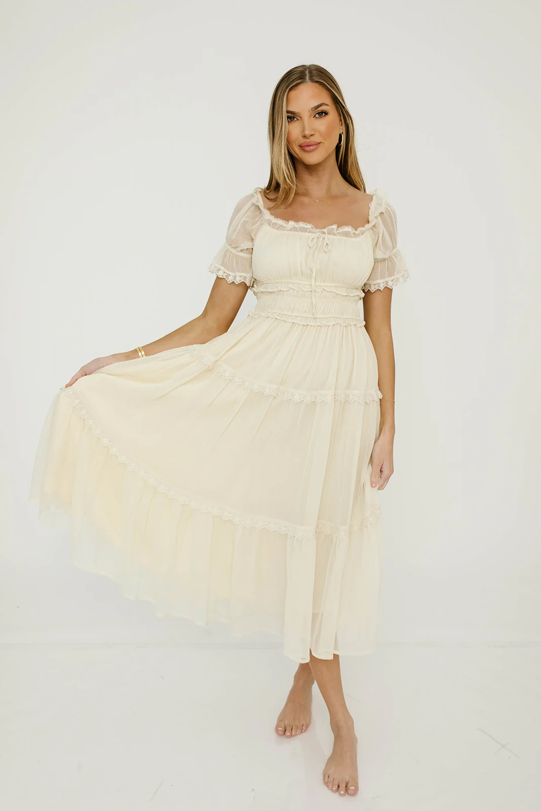 Marla Maxi Dress in Butter Cream - See Selfie Photo for True Color - Image 12