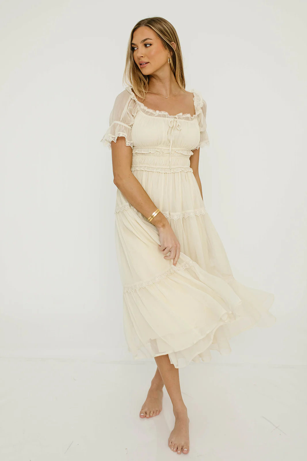 Marla Maxi Dress in Butter Cream - See Selfie Photo for True Color - Image 13