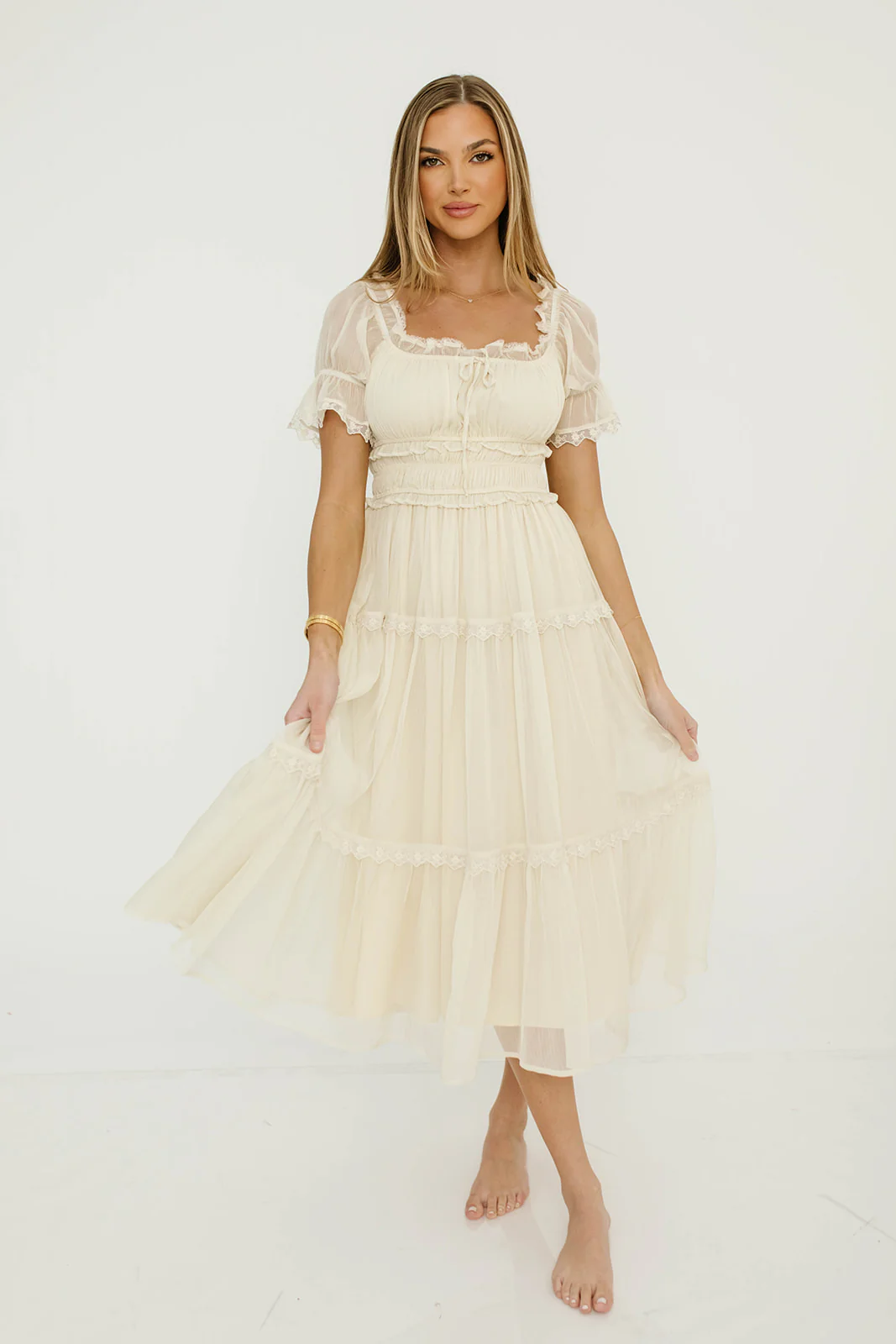 Marla Maxi Dress in Butter Cream - See Selfie Photo for True Color - Image 14