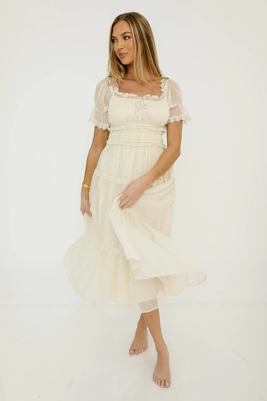 Marla Maxi Dress in Butter Cream - See Selfie Photo for True Color - Image 15