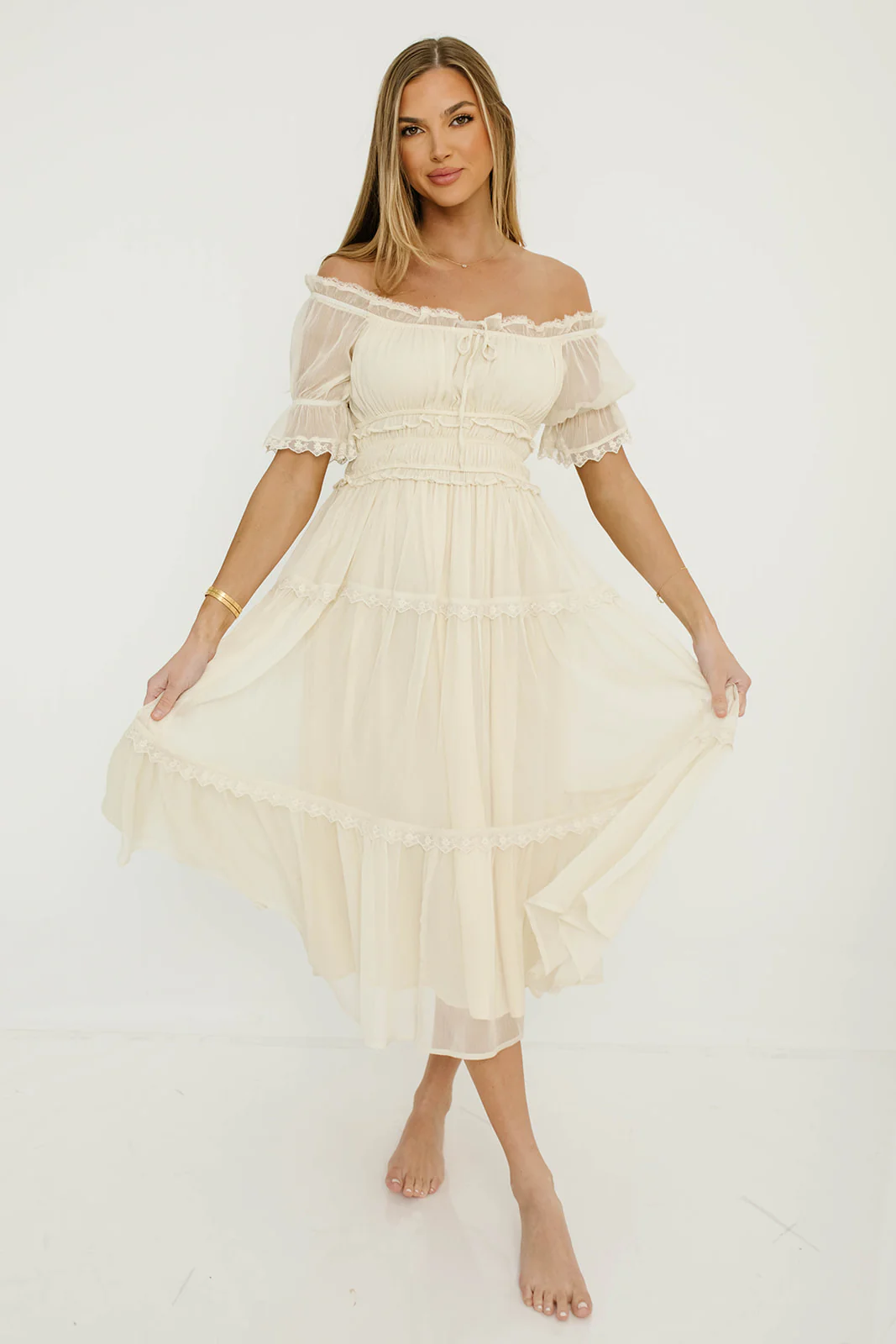 Marla Maxi Dress in Butter Cream - See Selfie Photo for True Color - Image 18