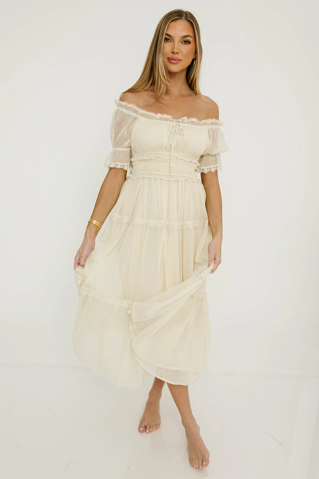 Marla Maxi Dress in Butter Cream - See Selfie Photo for True Color - Image 19