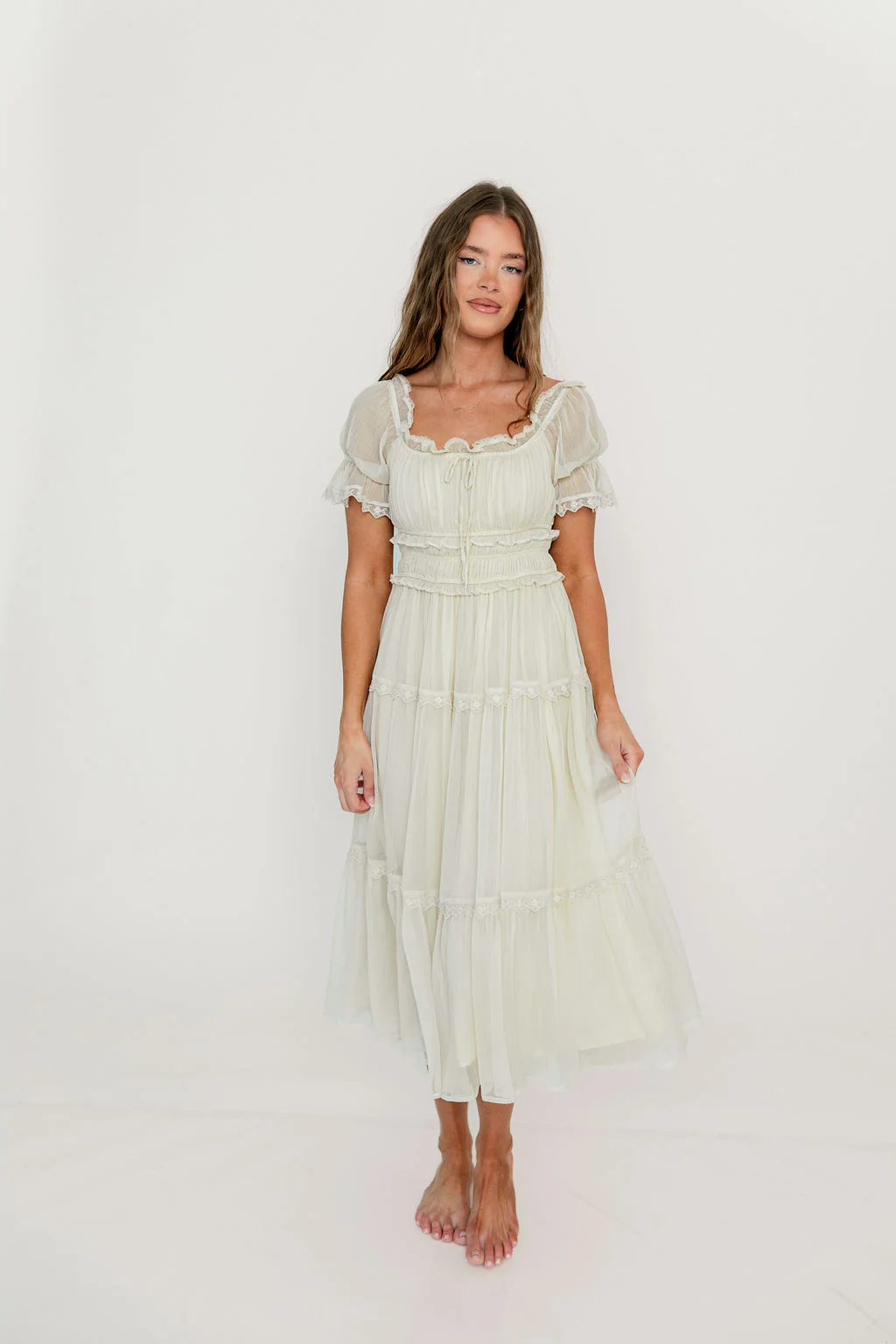 Marla Maxi Dress in Butter Cream - See Selfie Photo for True Color - Image 9