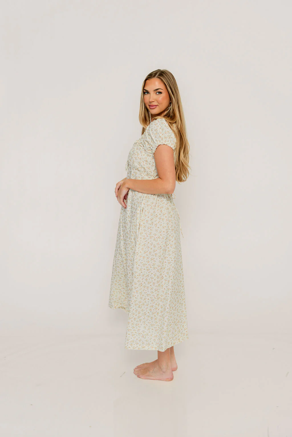 Marley Midi Dress in Cream - Image 4