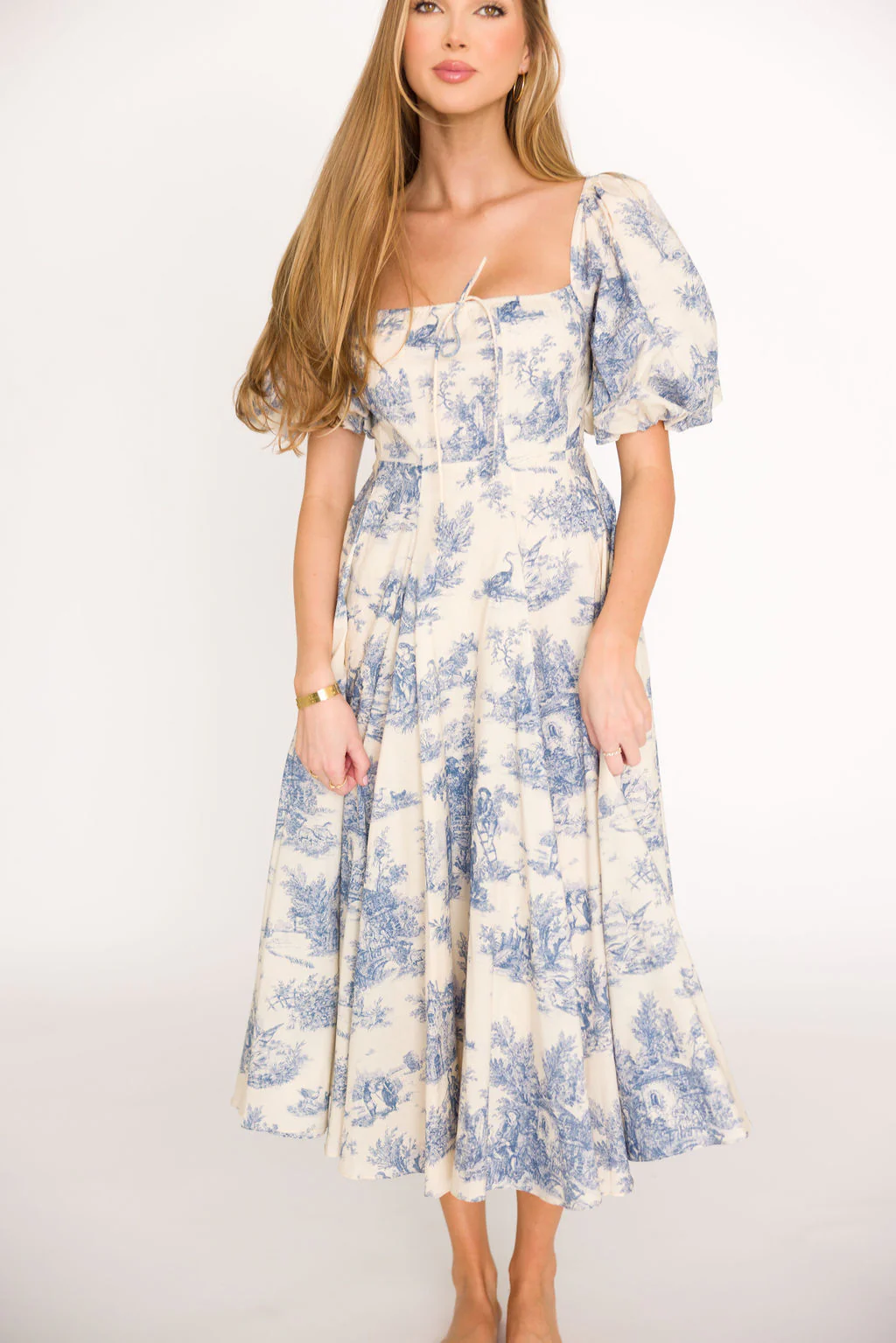 Mary Elizabeth Midi Dress in Blue - Image 16