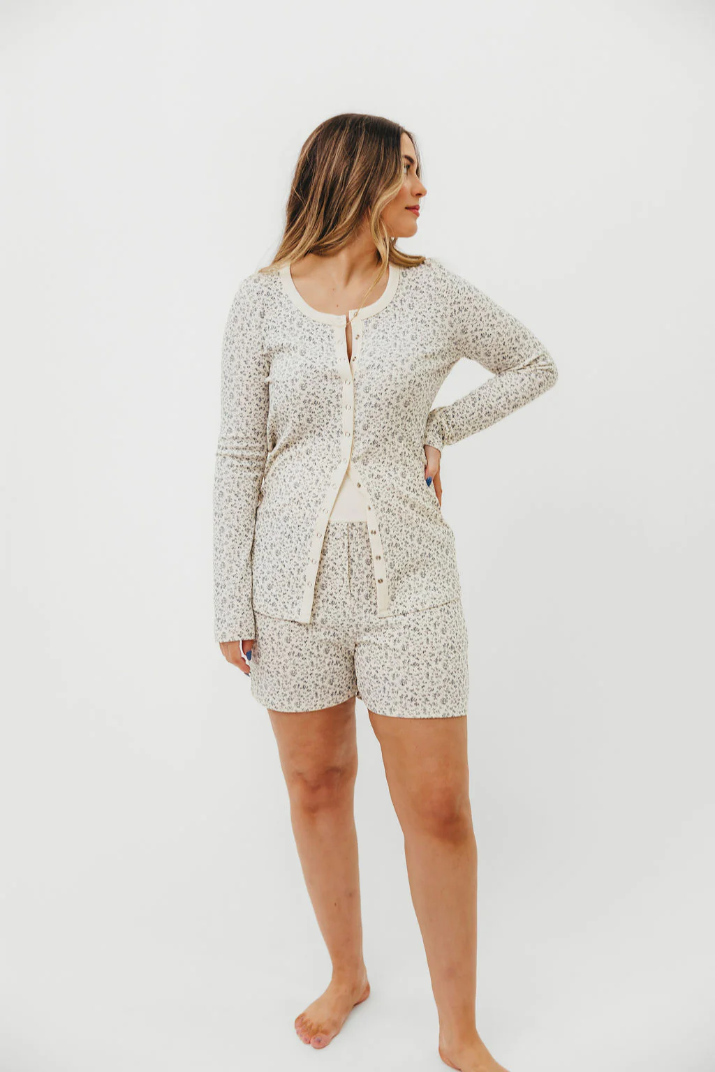 Rori Maternity Pajama Set in Ivory - Bump Friendly - Image 5