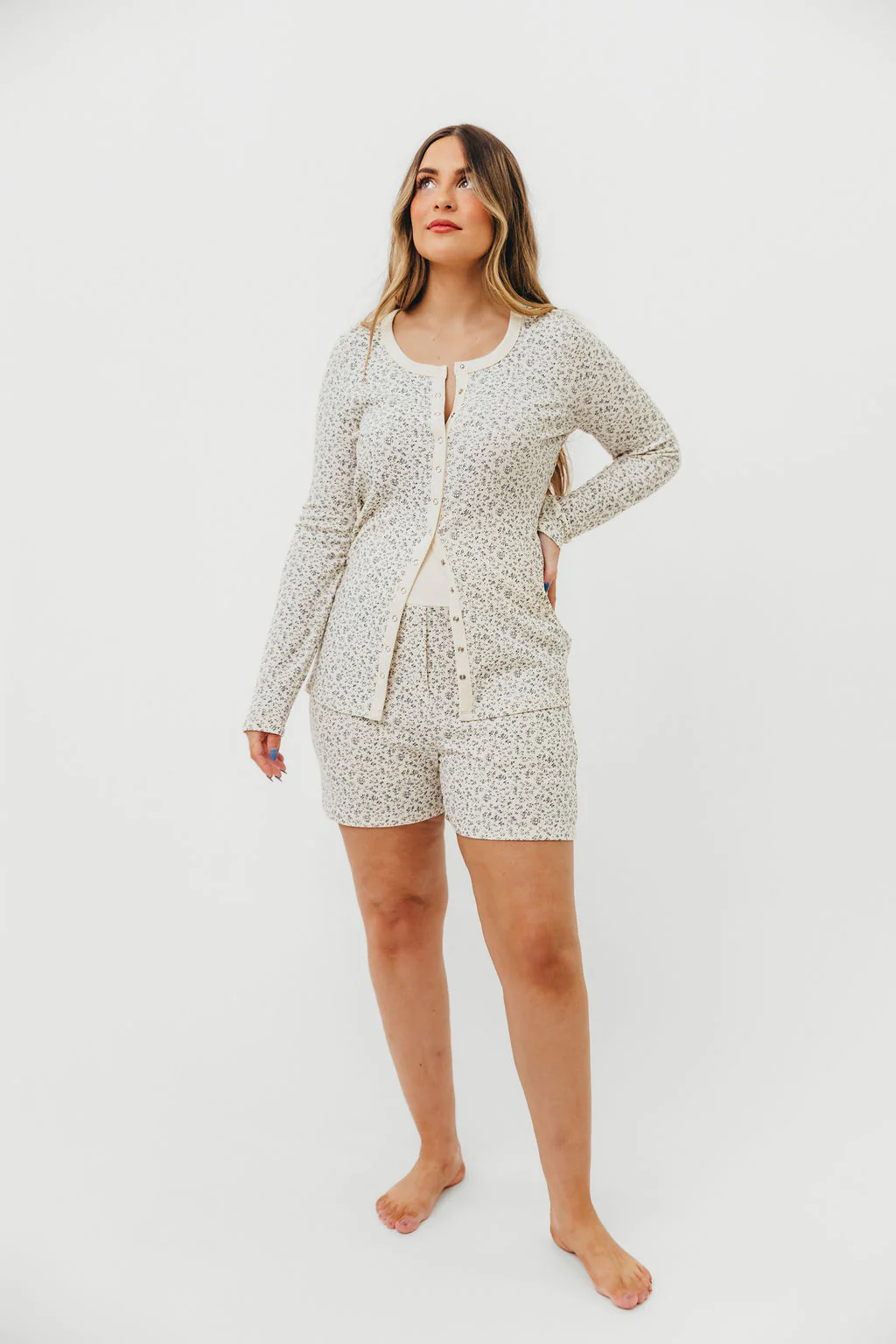 Rori Maternity Pajama Set in Ivory - Bump Friendly - Image 6
