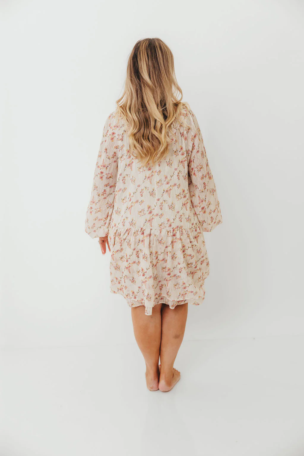 Maui Soft Petals Flare Mini Dress in Cream Multi with Detachable Liner - Image 12