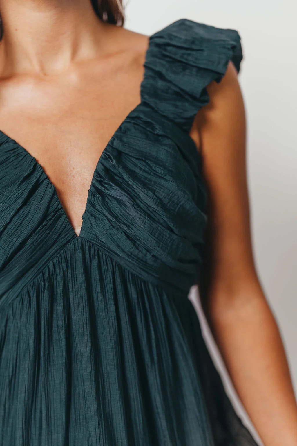 Katy Pleated Bodice Maxi Dress in Deep Teal - Bump Friendly - Image 5
