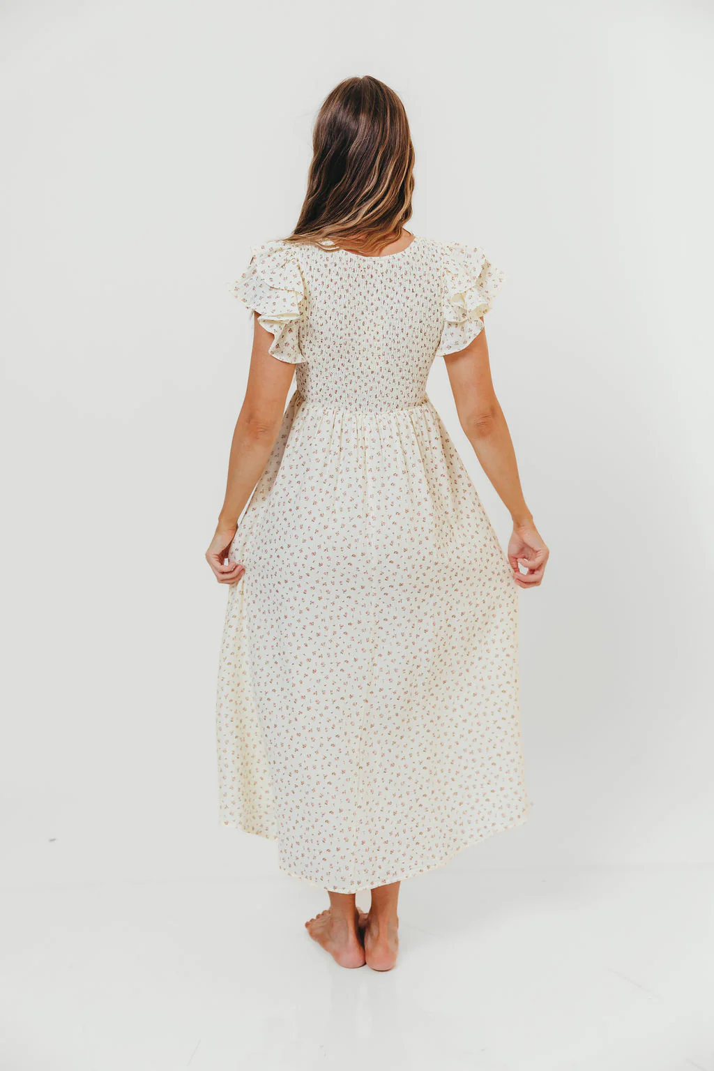 Mikel 100% Cotton Floral Maxi Dress in Pink - Image 6