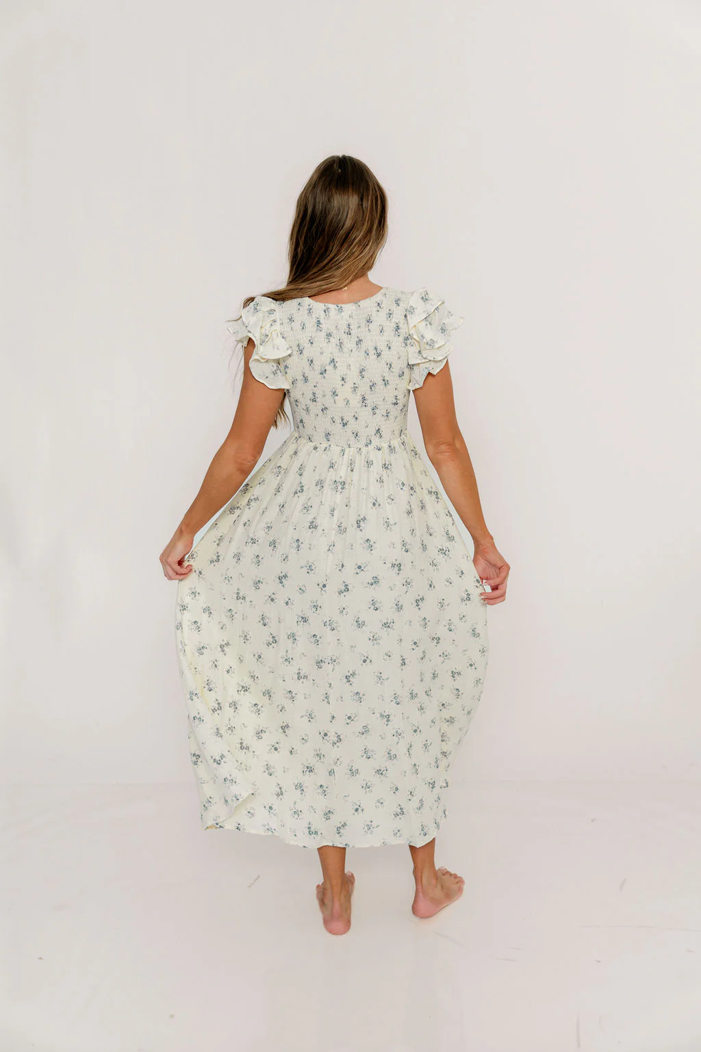 Mikel 100% Cotton Maxi Dress in Blue - Image 10