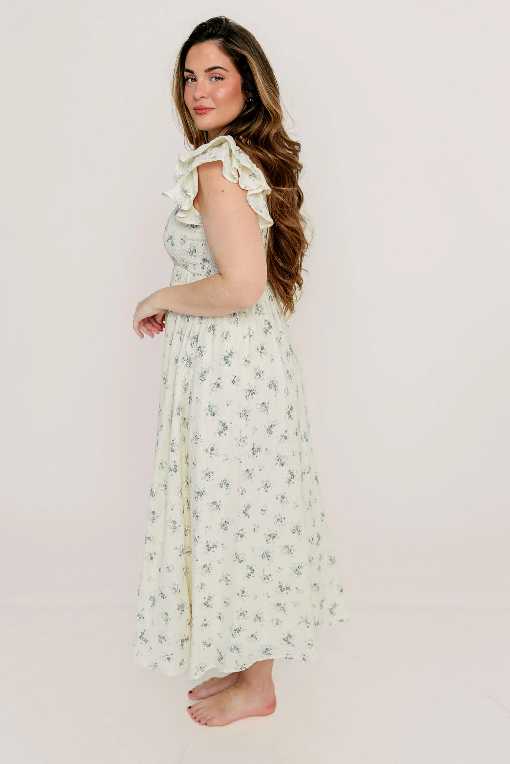 Mikel 100% Cotton Maxi Dress in Blue - Image 12