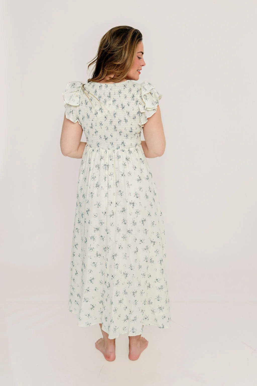 Mikel 100% Cotton Maxi Dress in Blue - Image 14