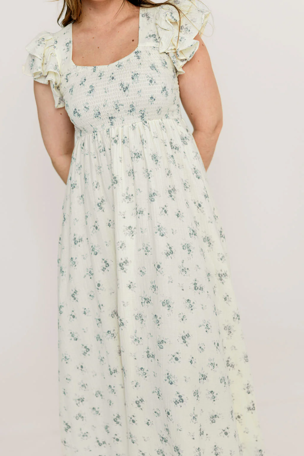 Mikel 100% Cotton Maxi Dress in Blue - Image 15