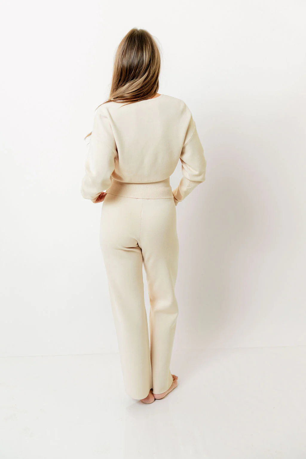 Richie Knit Lounge Pants in Beige - Image 3