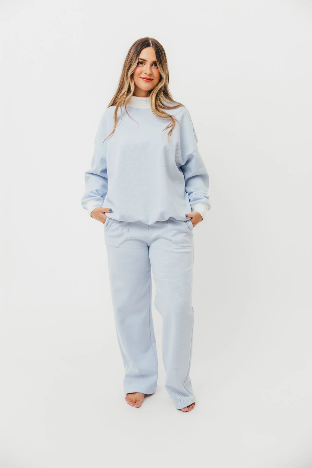Nixon Mini Striped Sweatpants in Blue and White - Image 10