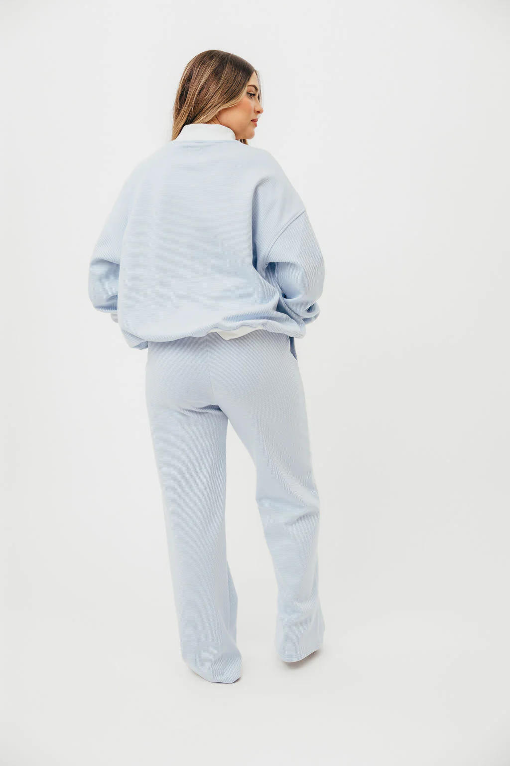 Nixon Mini Striped Sweatpants in Blue and White - Image 13