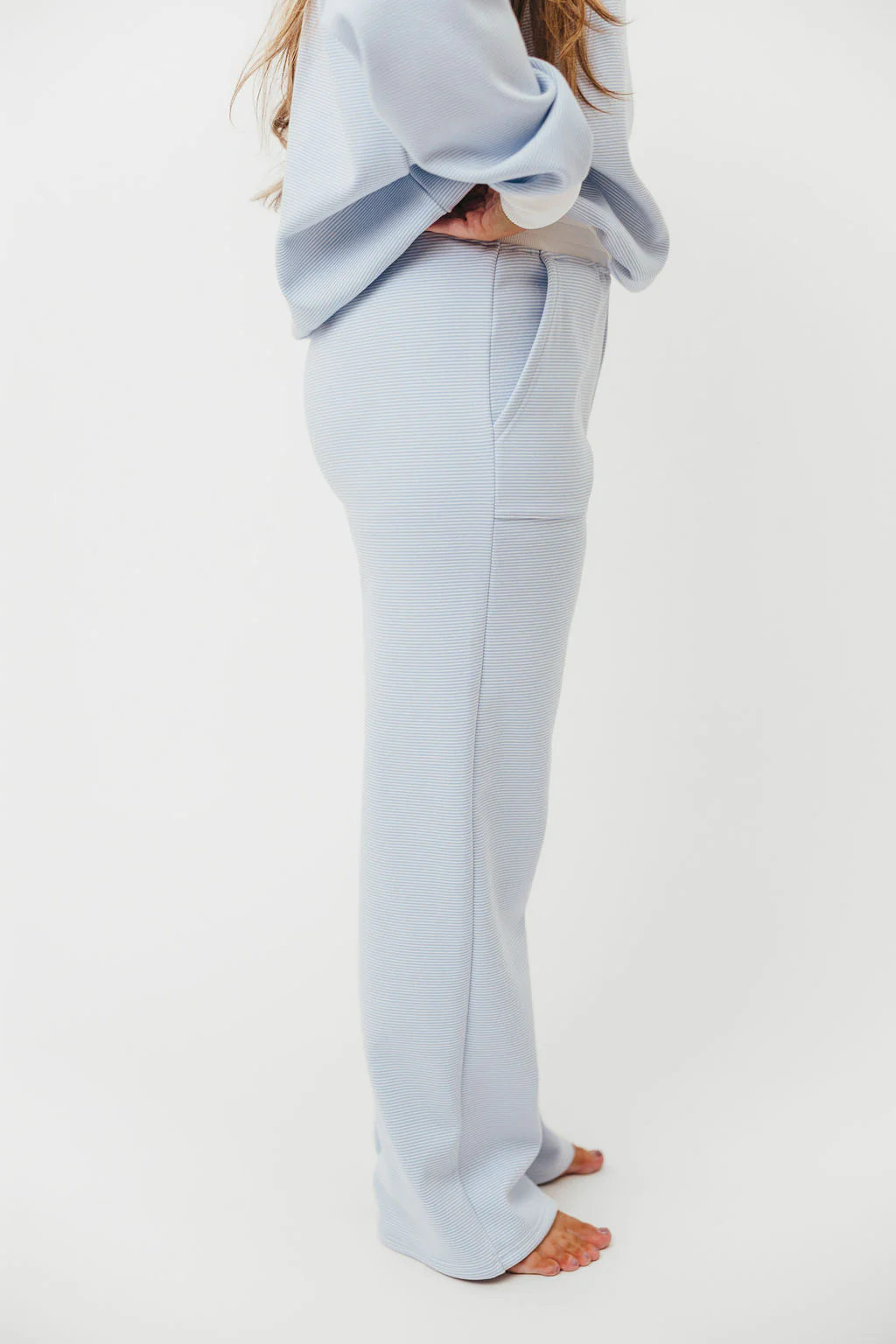 Nixon Mini Striped Sweatpants in Blue and White - Image 8