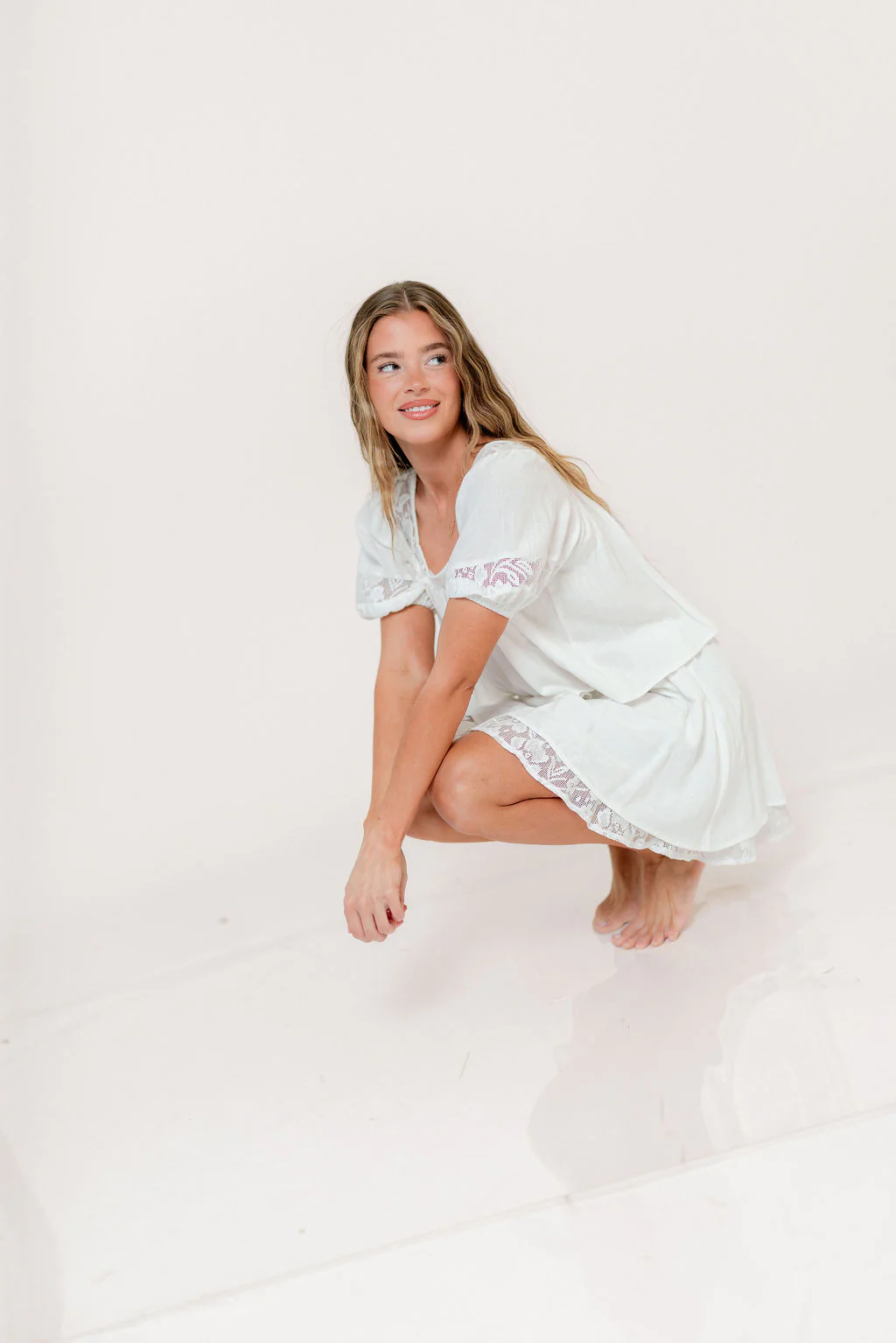 Misty Lace Inset Top in Ivory - Image 4