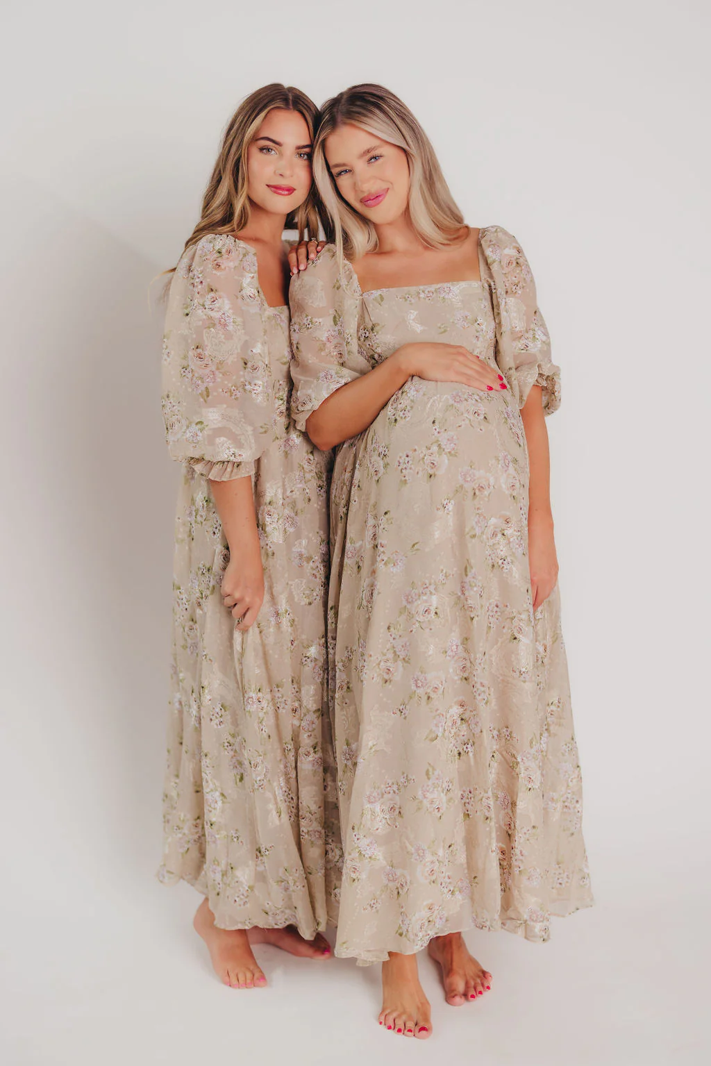 Mona Maxi Dress in Beige/Brown Floral - Bump Friendly (Restocking in July) - Image 10