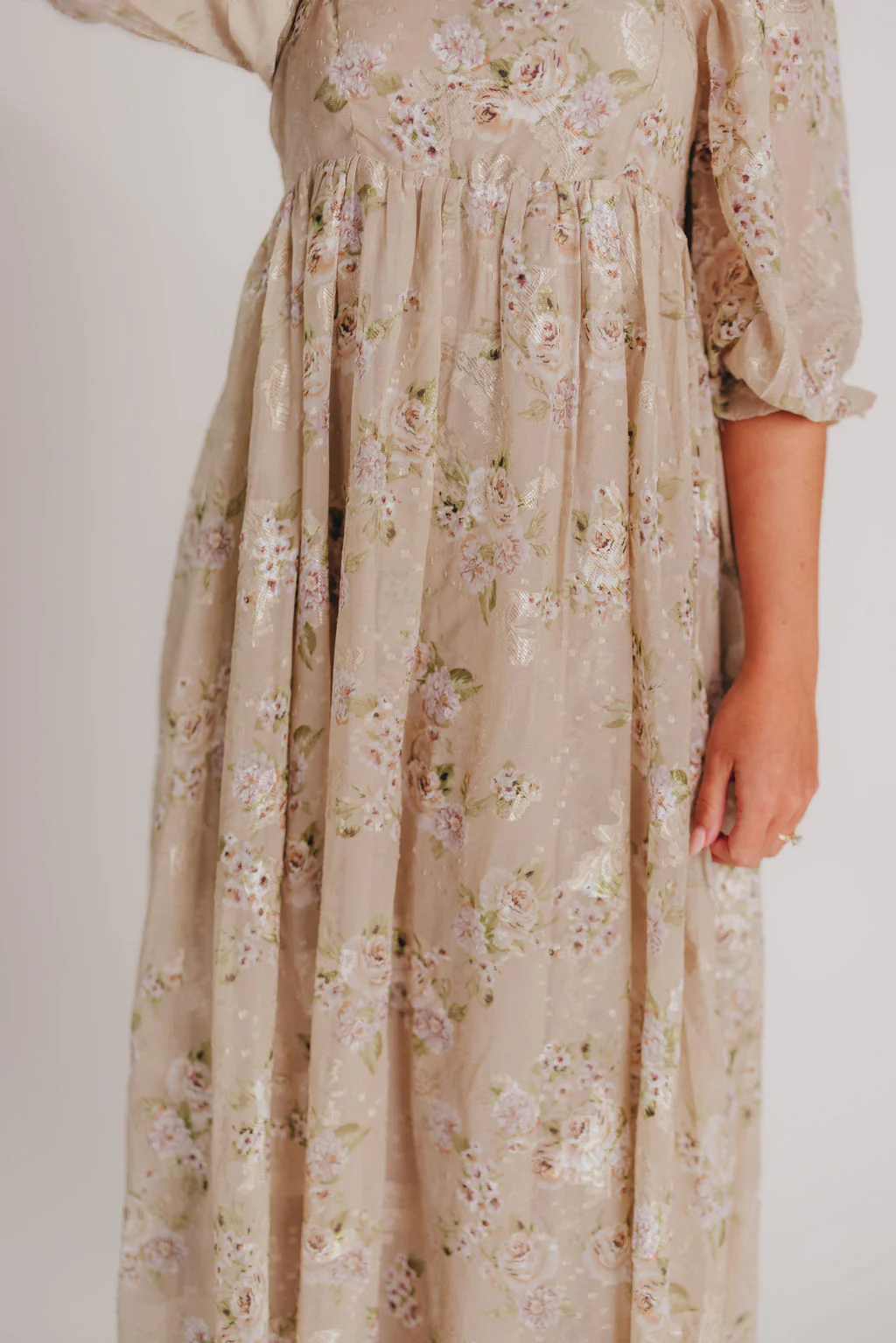 Mona Maxi Dress in Beige/Brown Floral - Bump Friendly (Restocking in July) - Image 14