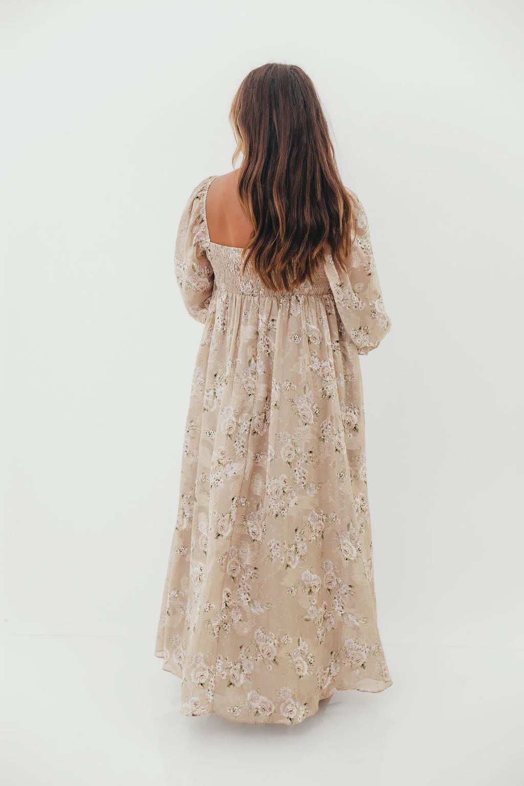 Mona Maxi Dress in Beige/Brown Floral - Bump Friendly (Restocking in July) - Image 17