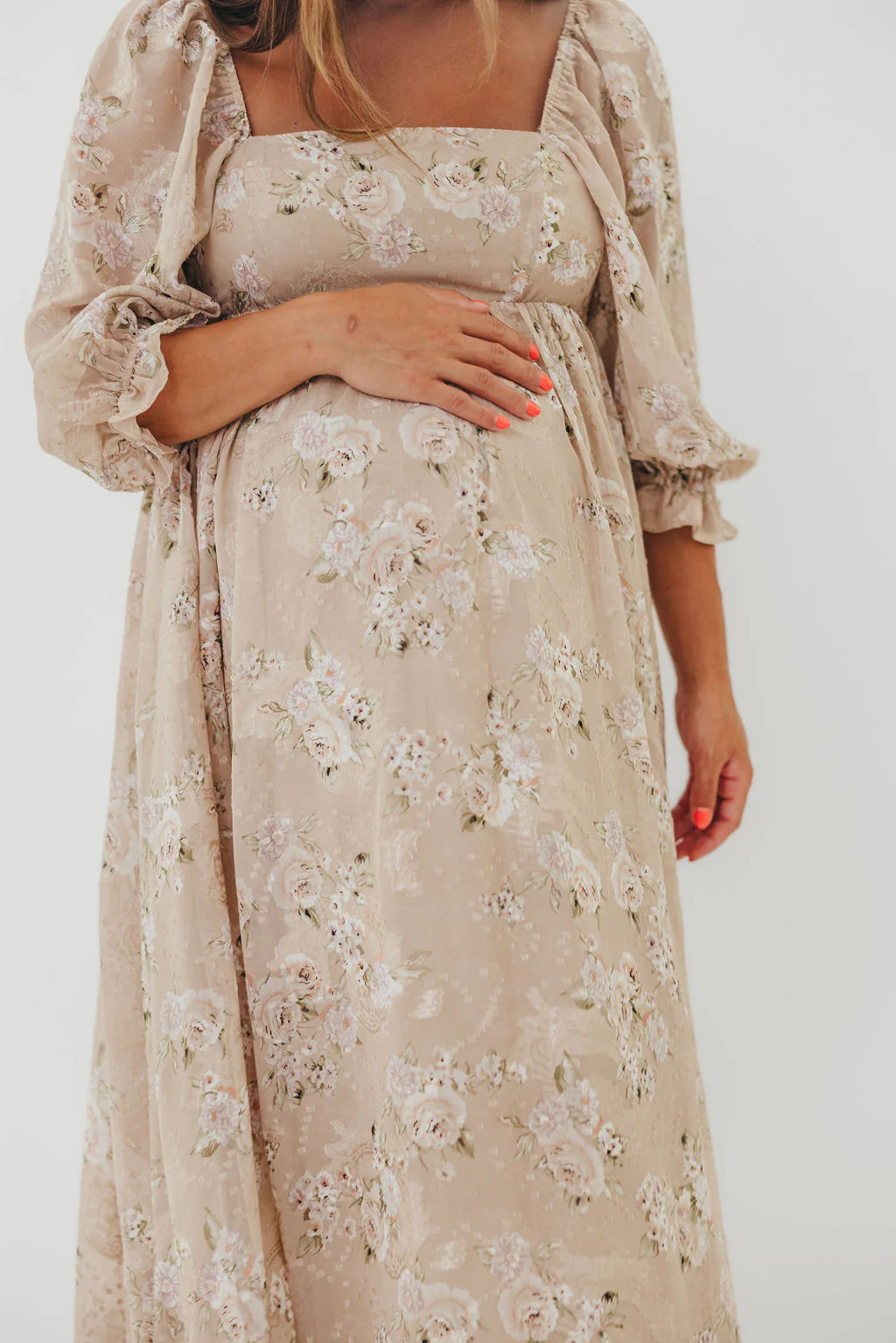Mona Maxi Dress in Beige/Brown Floral - Bump Friendly (Restocking in July) - Image 18