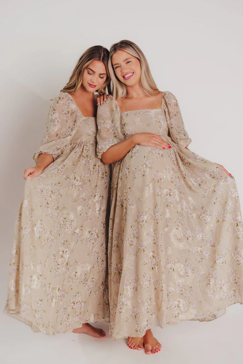 Mona Maxi Dress in Beige/Brown Floral - Bump Friendly (Restocking in July) - Image 20