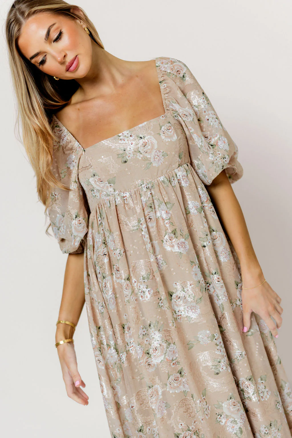 Mona Maxi Dress in Beige/Brown Floral - Bump Friendly (Restocking in July) - Image 22