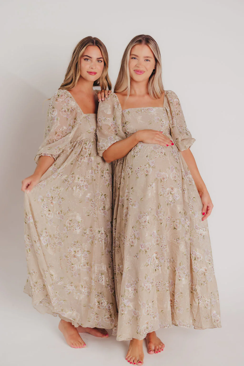 Mona Maxi Dress in Beige/Brown Floral - Bump Friendly (Restocking in July) - Image 6