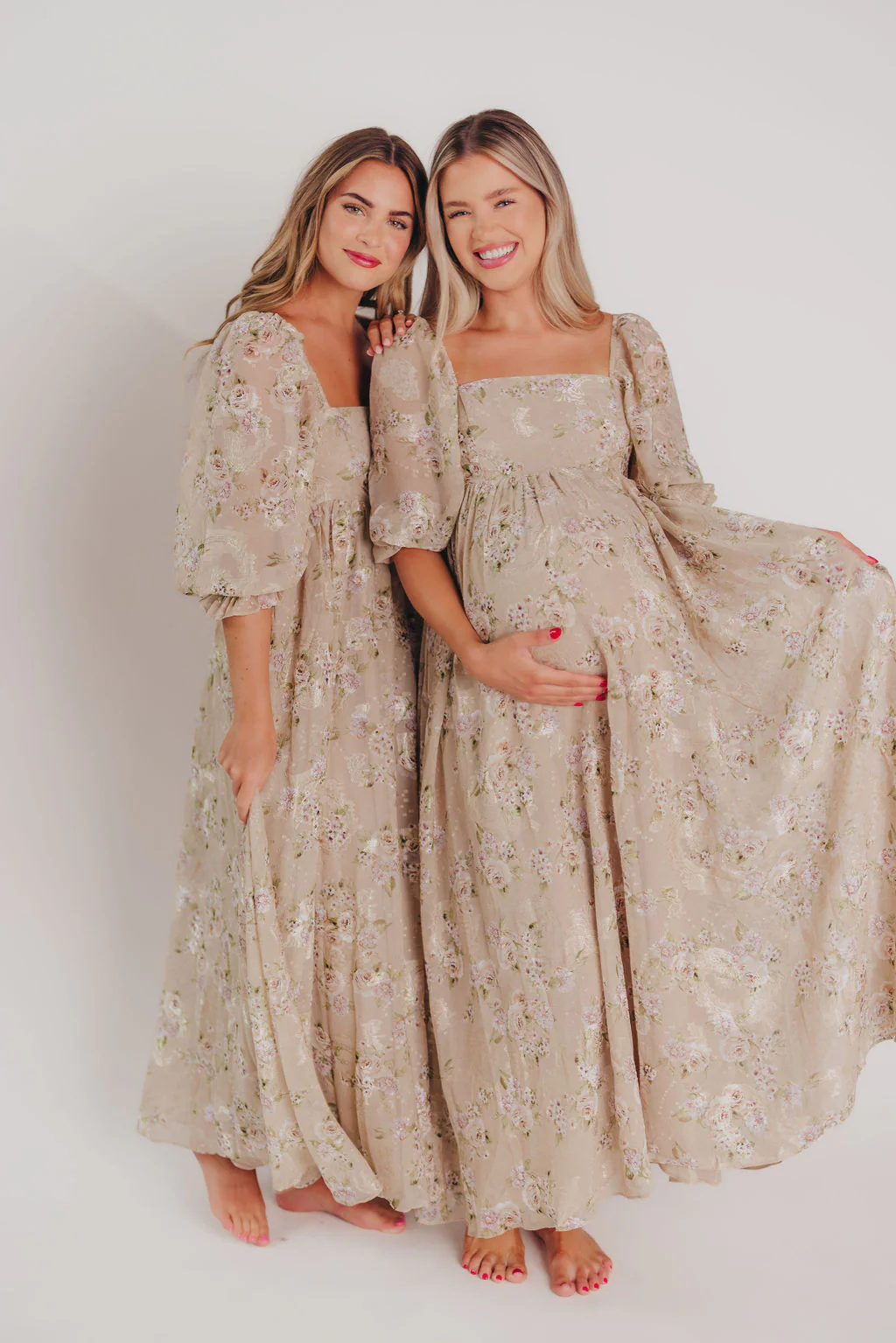 Mona Maxi Dress in Beige/Brown Floral - Bump Friendly (Restocking in July) - Image 7