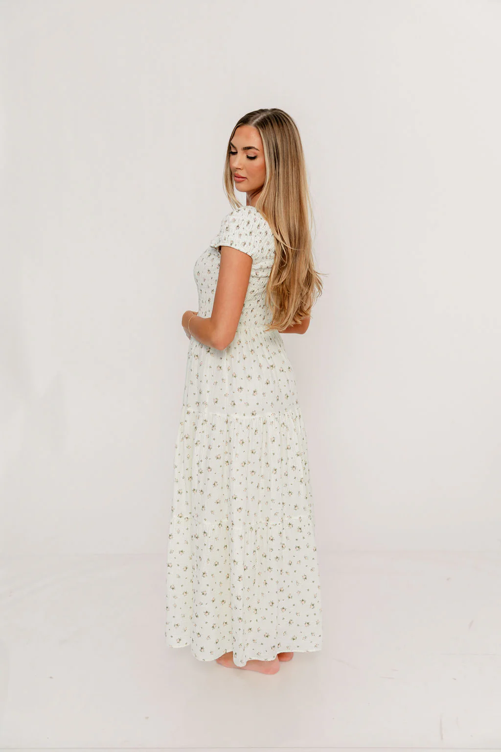 Monet 100% Cotton Maxi Dress in Pink Floral - Bump Friendly - Image 12