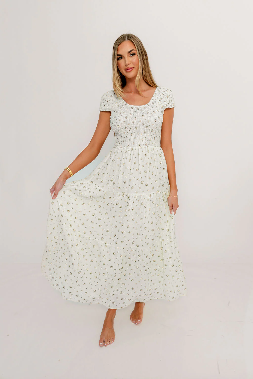 Monet 100% Cotton Maxi Dress in Pink Floral - Bump Friendly - Image 15