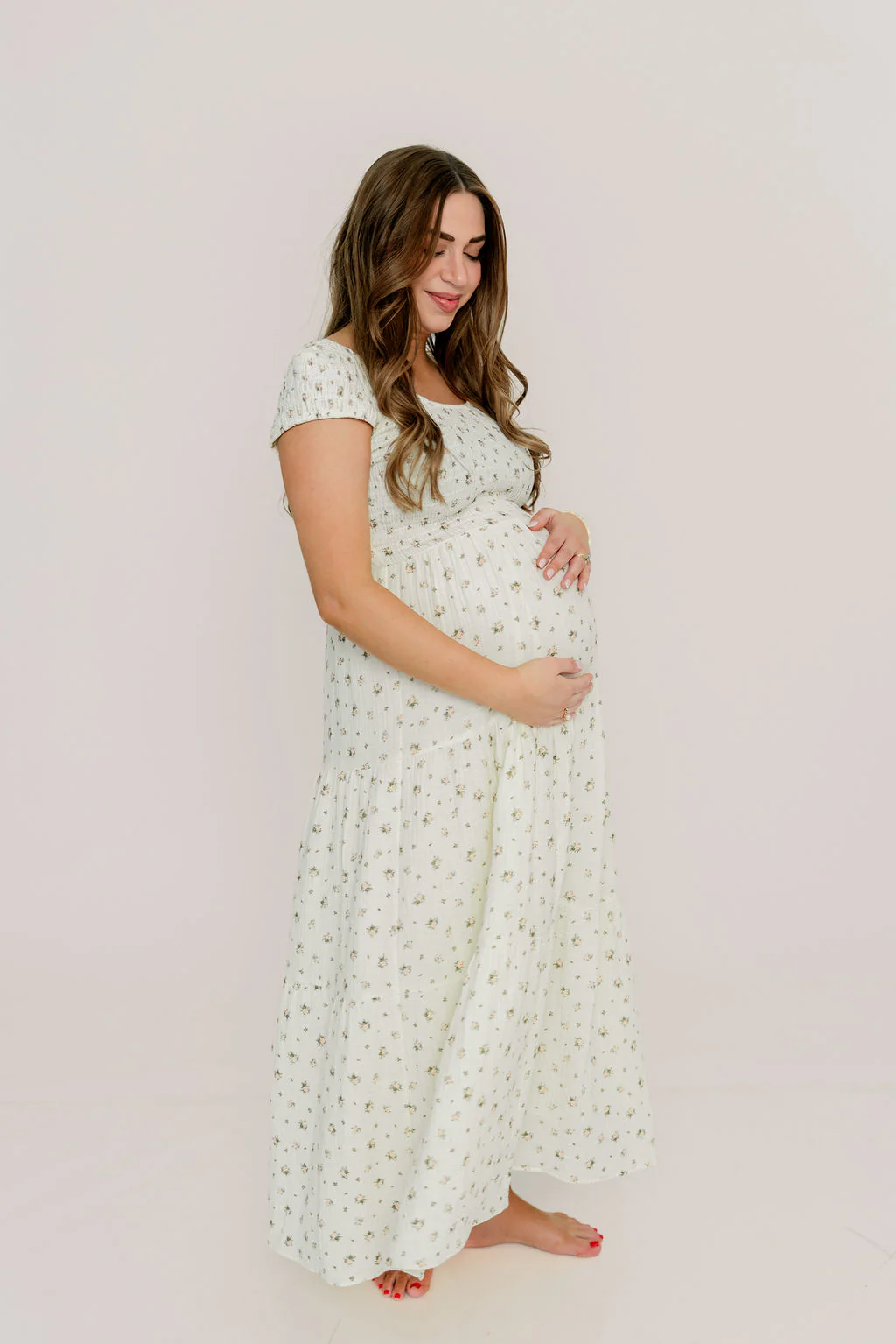 Monet 100% Cotton Maxi Dress in Pink Floral - Bump Friendly - Image 16