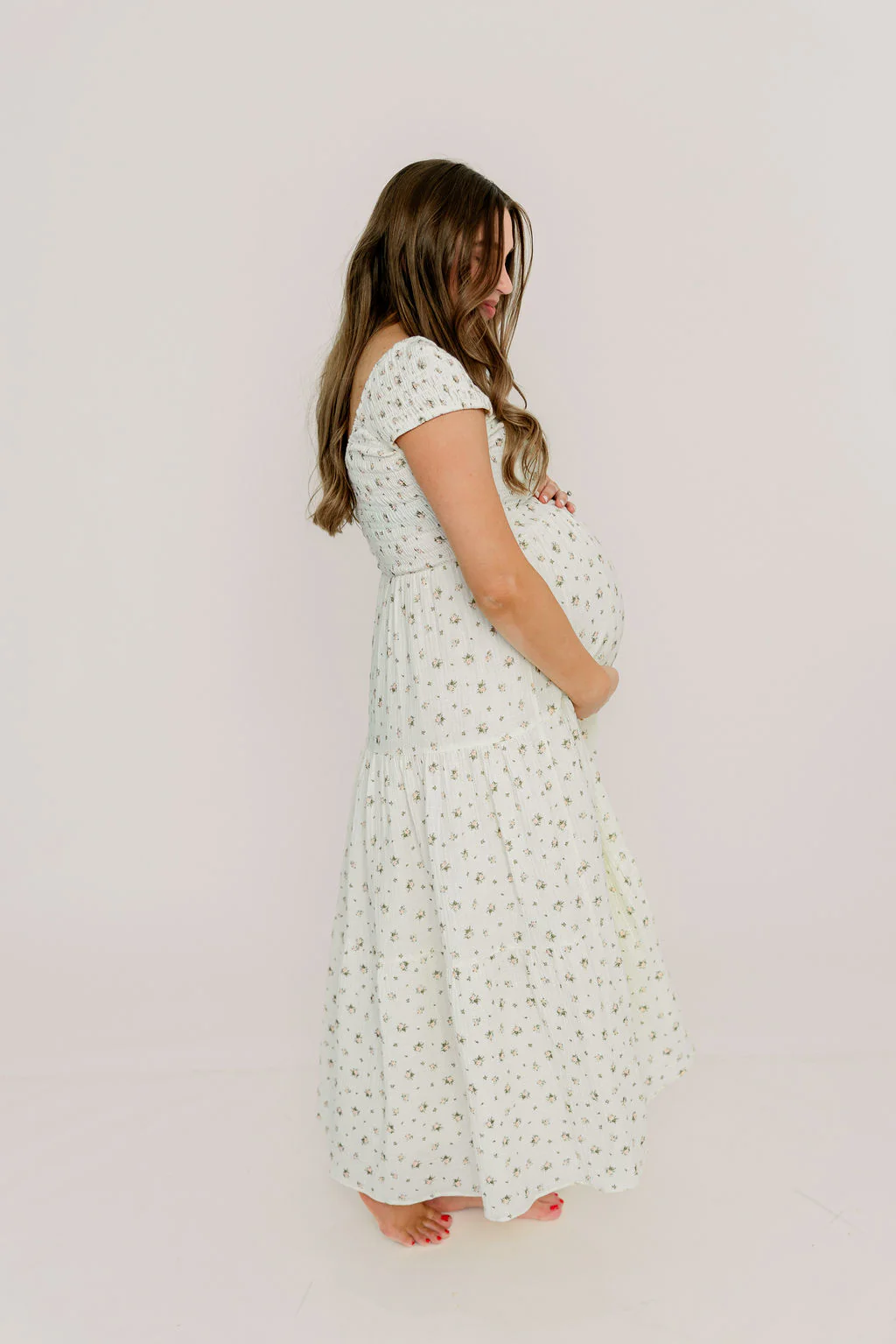 Monet 100% Cotton Maxi Dress in Pink Floral - Bump Friendly - Image 17
